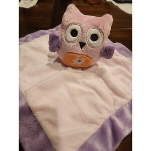 Bananafish Owl Security Blanket Baby Lovey Pink Purple Plush Banana Fish